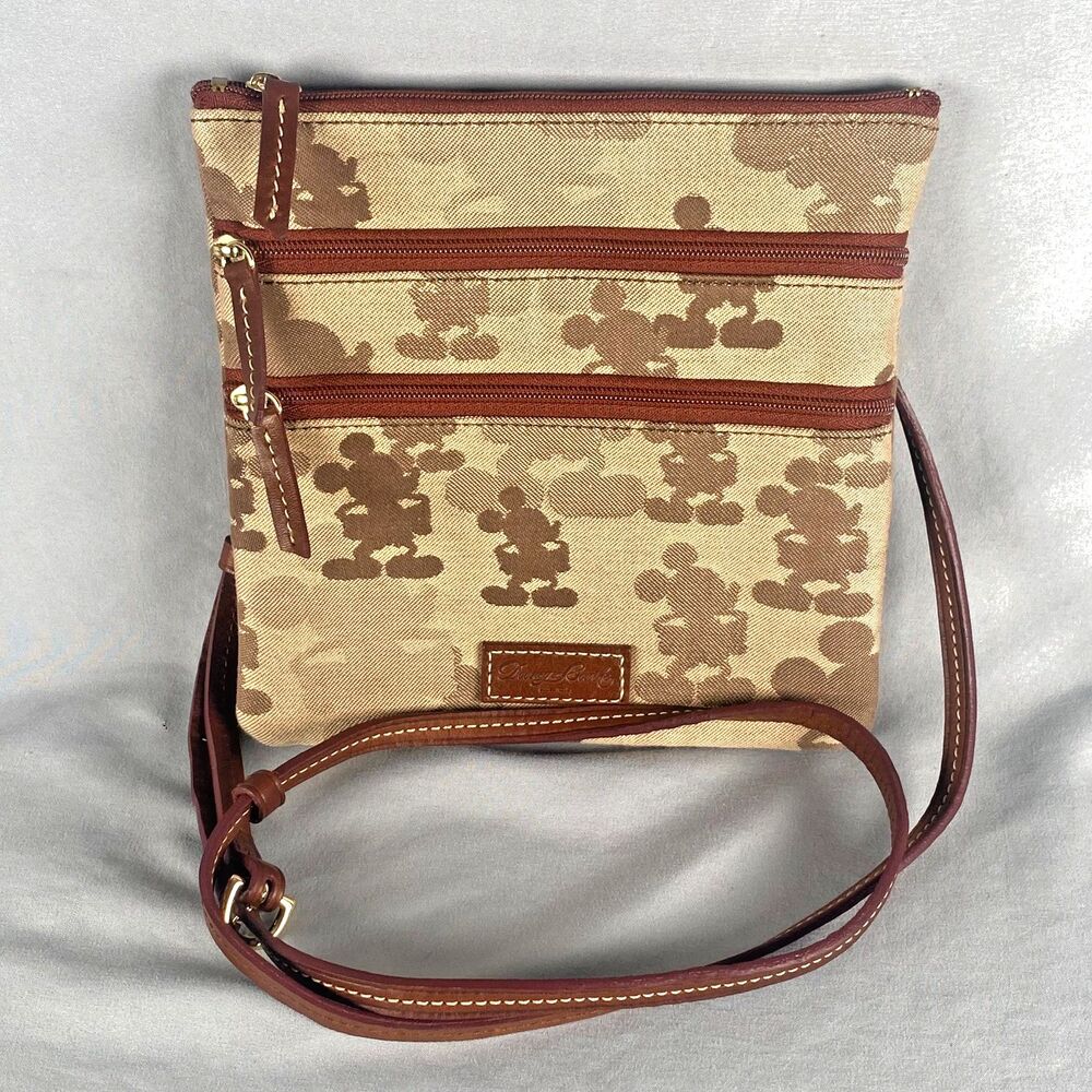 Disney Dooney & Bourke Mickey Silhouette Tan Crossbody Bag Disneyland Resort